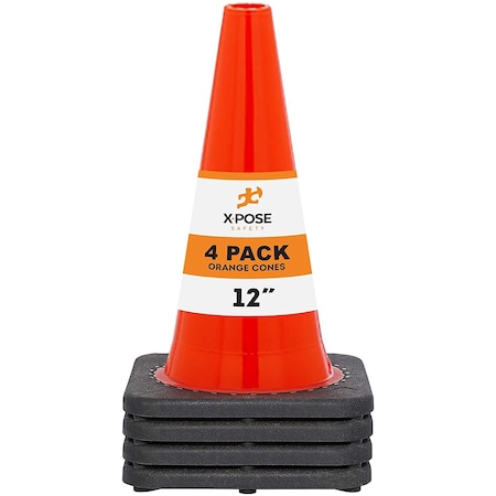 Traffic Cone, PVC, 12 H, Orange